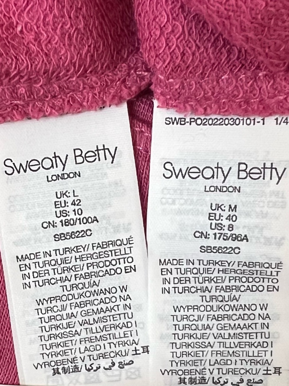 NWT Sweaty Betty After Class Crop Sweatshirt in Adventure Pink with Thumbholes - Picture 8 of 16